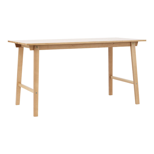 Natural wood dining table with a smooth, light wooden finish and simple, clean lines. Ideal for modern décor.