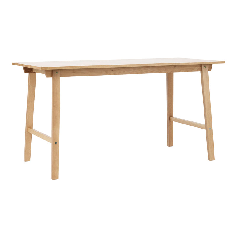 Natural wood dining table with a smooth, light wooden finish and simple, clean lines. Ideal for modern décor.