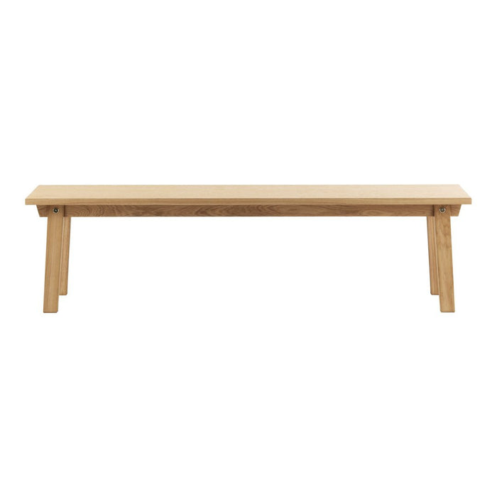 Natural wood bench in light beige with a simple, smooth surface and minimalistic design. Perfect for any decor style.