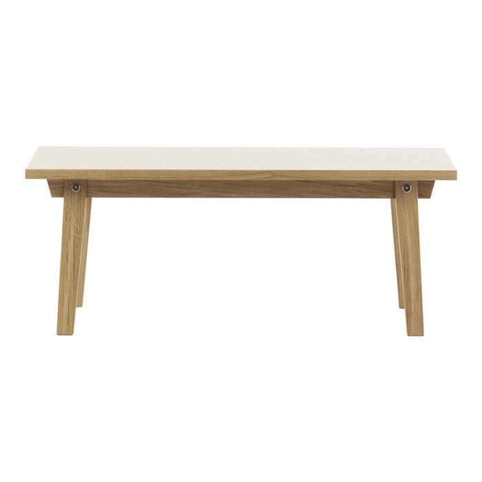 Light wood bench with a natural finish and simple, clean design. Perfect for minimalist decor.