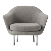 Stylish gray upholstered armchair with smooth fabric and minimalist design. Perfect for modern interiors.