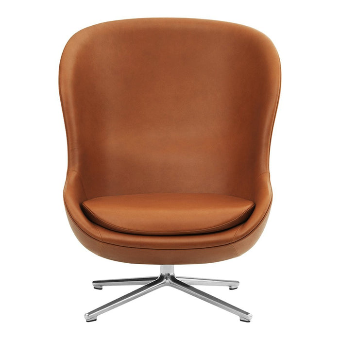 Brown leather chair with a smooth, modern design and chrome base, perfect for contemporary spaces.