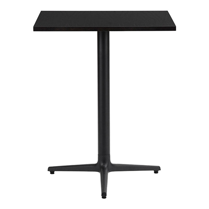 Black square dining table with a sleek, modern design and a matte finish. Ideal for contemporary interiors.