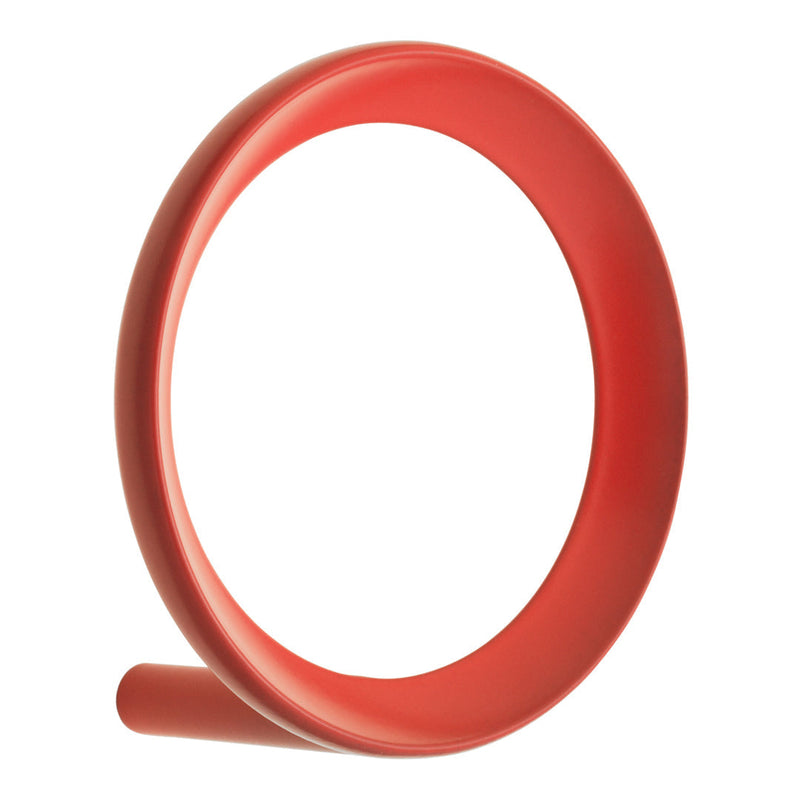 Bright red circular ring with a smooth matte finish, perfect for modern decor.