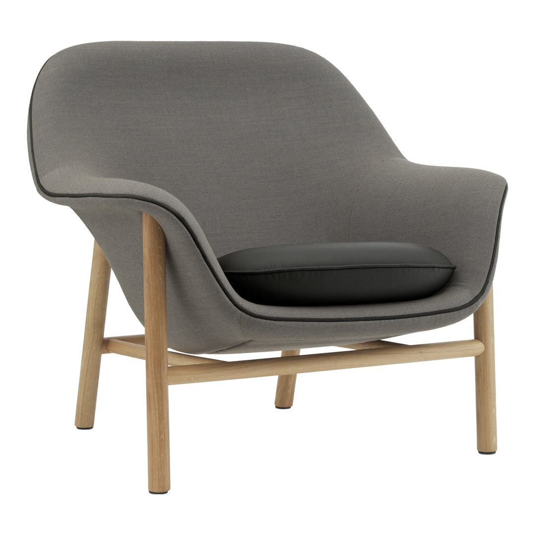 Drape Low Lounge Chair - Wood Legs