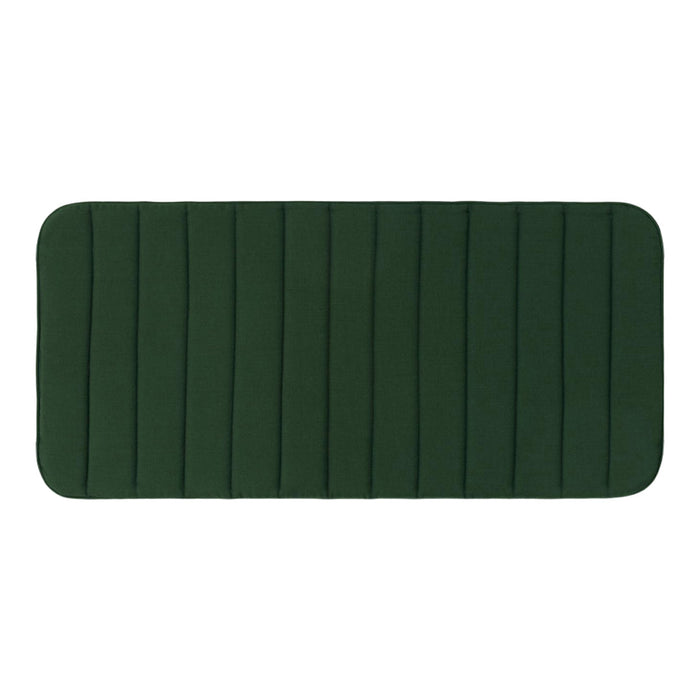 Dark green rectangular mat with textured, evenly spaced vertical stripes. Perfect for any modern decor.