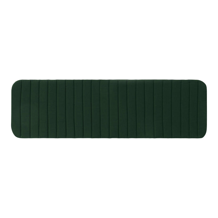 Dark green textured mat with horizontal striped pattern, ideal for stylish home decor.