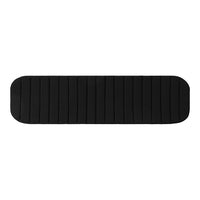 "Solid black rectangular mat with subtle ridged pattern, perfect for modern home decor."