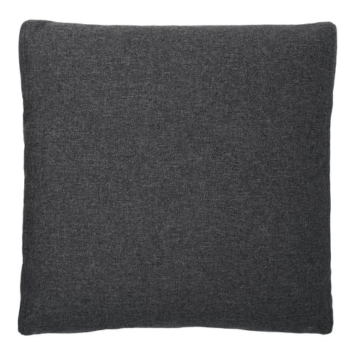 Dark gray textured throw pillow with a solid pattern, perfect for adding a modern touch to any decor.