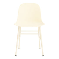 Minimalist ivory chair with a smooth finish and slender white legs. Perfect for a clean, modern aesthetic.