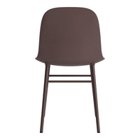 Brown modern chair with a smooth, minimalist design and simple, straight legs. Perfect for contemporary décor.