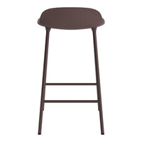 Brown bar stool with minimalist design and smooth surface. Perfect for modern interiors and versatile decor styles.