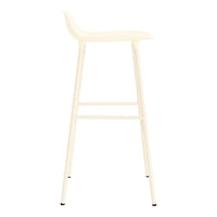 Light cream-colored bar stool with a minimalist design and smooth, modern lines. Perfect for contemporary spaces.