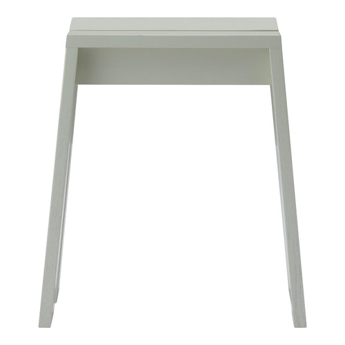 Modern white accent table with a sleek, minimal design and smooth finish. Perfect for contemporary decor styles.