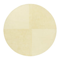 Round cream rug featuring a subtle grid pattern in soft beige tones. Ideal for modern and minimalist decor.