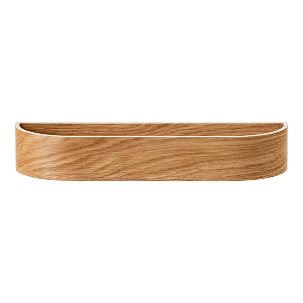Natural wood tray with a warm oak grain pattern, featuring smooth, rounded edges and a light finish.