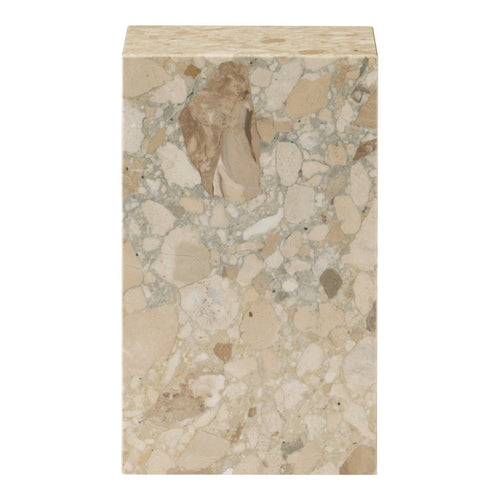 Light beige block with subtle speckles and natural stone patterns in creamy tones and hints of gray.