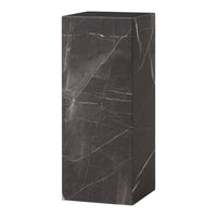 Elegant black marble vase with striking white veining, showcasing a modern geometric design. Perfect for any decor.