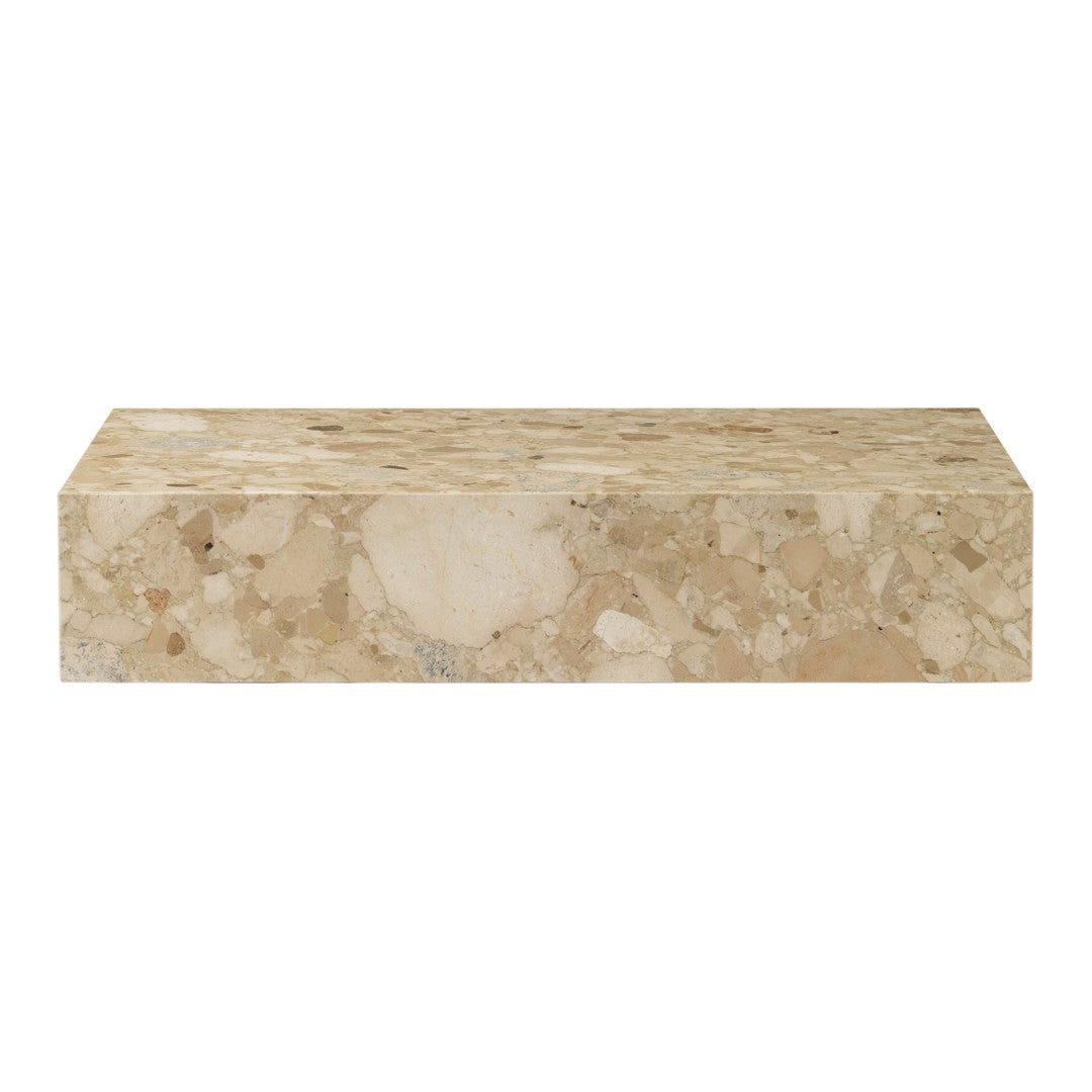 Beige marble surface with subtle, natural speckles and a polished finish, perfect for home decor accents.