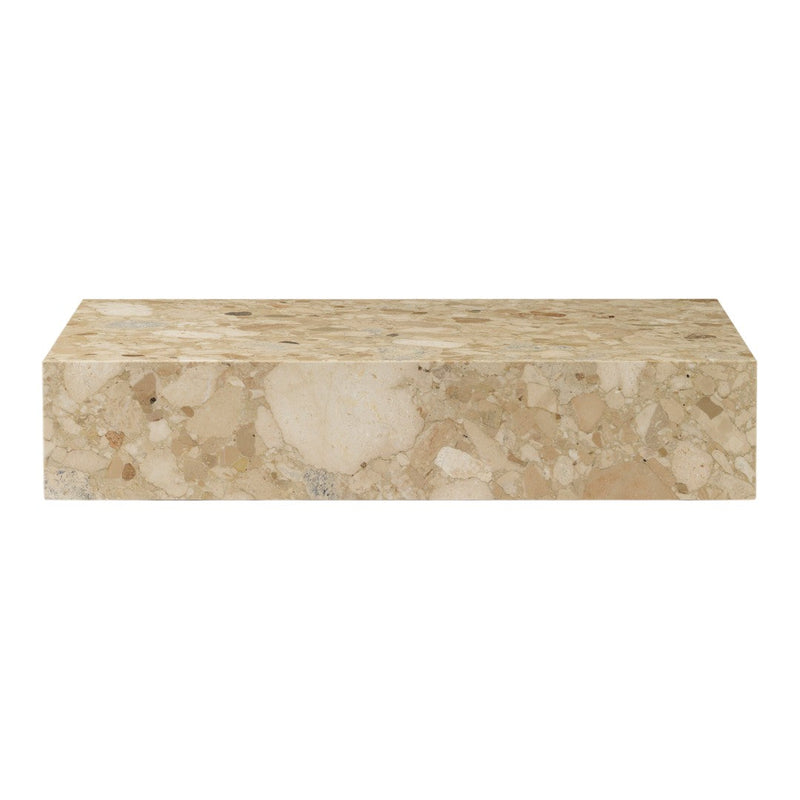 Beige marble surface with subtle, natural speckles and a polished finish, perfect for home decor accents.