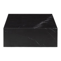 Black marble box with subtle white veining and a sleek, polished finish perfect for modern decor.