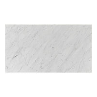 White marble with subtle gray veining and a polished finish. Ideal for elegant home decor and surfaces.