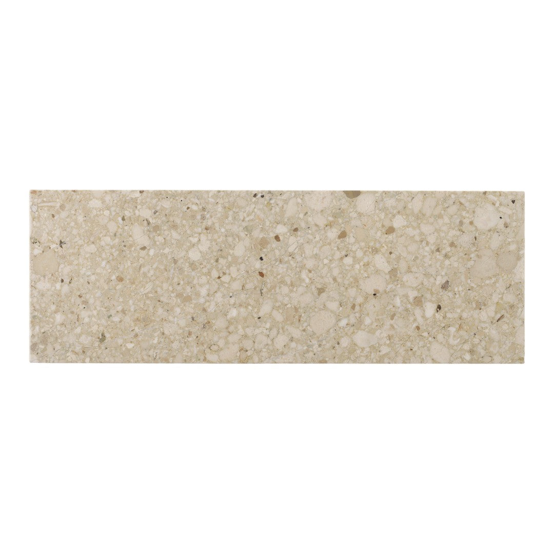Light beige rectangular tile with subtle speckles and a smooth, matte finish. Ideal for modern interiors.