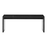 Sleek black marble table with a polished finish and minimalist design, perfect for modern decor.