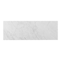 White marble tile with subtle gray veining, showcasing a smooth and polished surface. Ideal for elegant décor.