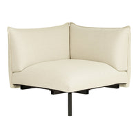 Cream-colored corner sofa with a smooth, minimalist design and subtle texture. Perfect for modern decor.