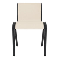Beige and black modern chair, featuring a minimalistic design with a solid color palette and clean lines.