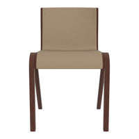 Beige cushion with brown wood frame, minimalist design, perfect for modern interiors.