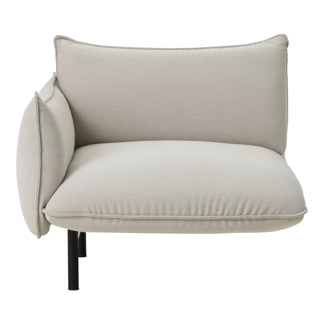 Stylish beige chair with smooth fabric and minimalistic design, perfect for modern decor.