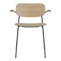 Natural wood finish with sleek black metal legs, showcasing a modern and minimalist design.