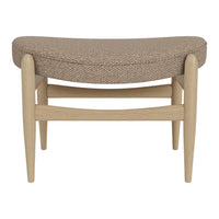 Beige textured upholstery with a subtle woven pattern, complemented by natural wood legs. Perfect for modern decor.