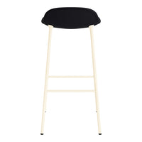Black seat with cream-colored legs, minimalist design, no visible patterns. Ideal for modern decor.