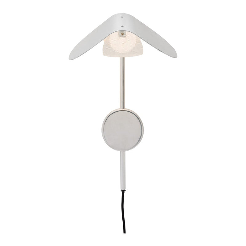 Modern white wall lamp featuring a smooth circular base and sleek, minimalistic design.
