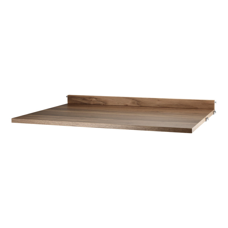 Wooden shelf in warm brown tones with a smooth, natural finish and minimalist design. Ideal for modern decor.