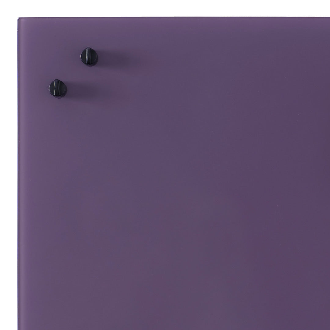 Glossy purple surface with two black knobs, offering a sleek and modern design. Perfect for contemporary decor.