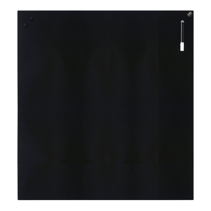 Black matte surface with smooth texture, featuring a small silver attachment on the top right corner.