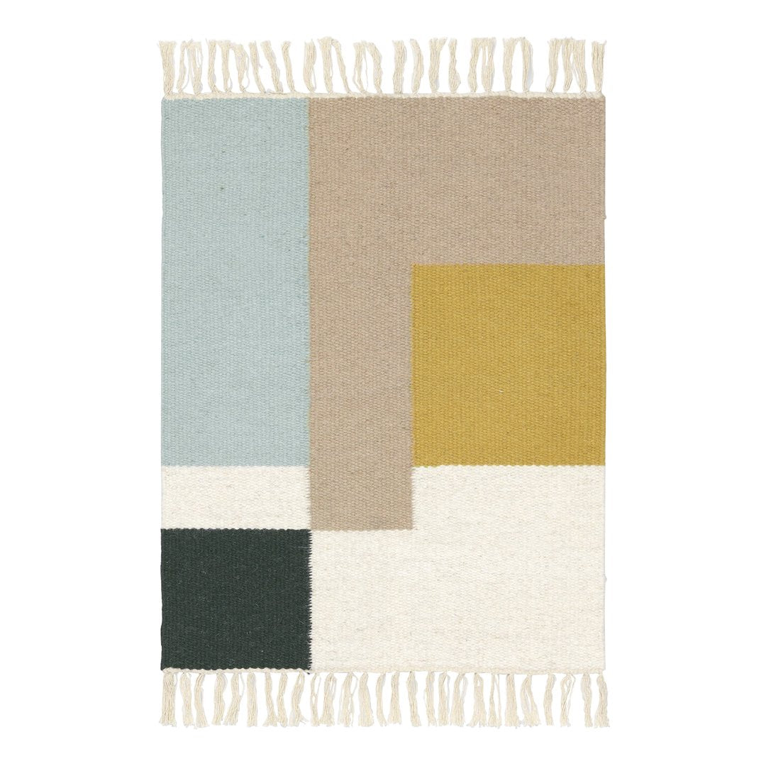 Boarders Kelim Hand-Woven Wool and Cotton Rug 3
