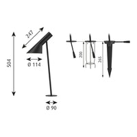 Sleek black lamp design with clean lines and a modern silhouette. Ideal for contemporary decor styles.