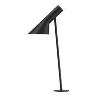 Sleek black floor lamp with a modern, geometric design and matte finish, perfect for contemporary spaces.