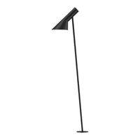 Black modern floor lamp with a sleek, minimalist design and a smooth matte finish. Ideal for contemporary decor.