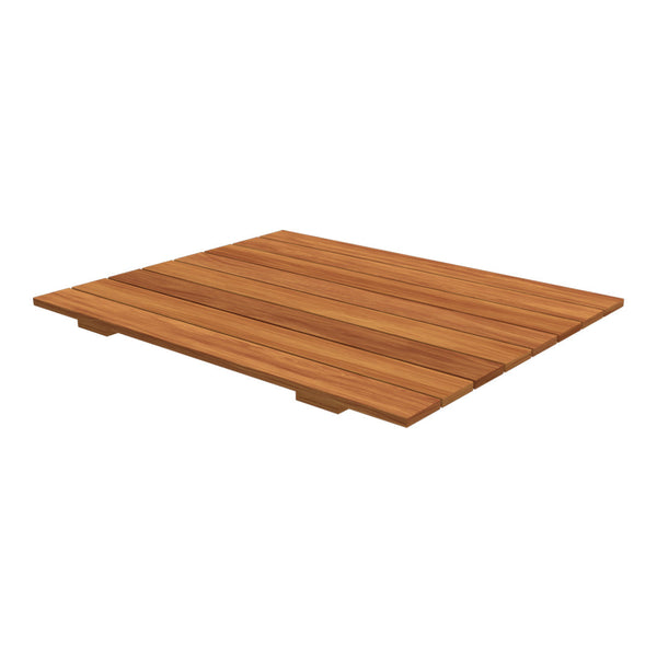 Natural wood finish with horizontal stripes in rich, warm brown tones, showcasing a smooth, polished surface.
