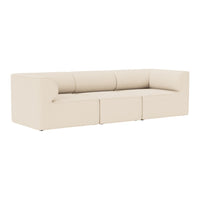 Beige modern sectional sofa with smooth texture and minimalistic design, perfect for contemporary decor.