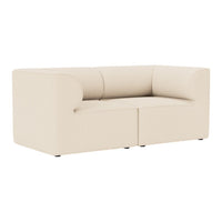 Beige, minimalist sofa with smooth, sleek upholstery and a simple, modern design. Ideal for contemporary decor.
