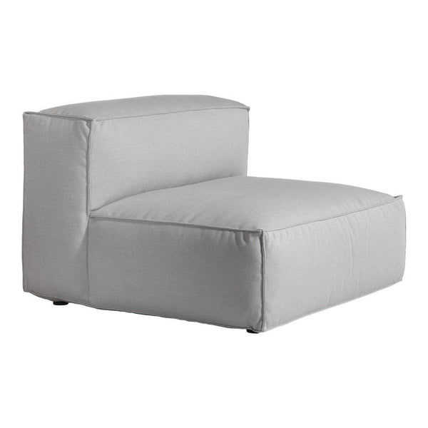 Light gray, modern accent chair with a simple, geometric design and soft, textured fabric. Ideal for contemporary spaces.
