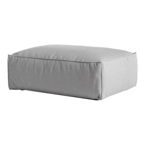Soft gray, solid color rectangular pouf with clean lines and minimalistic design. Perfect for modern decor.
