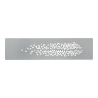 Gray background with scattered white circular patterns, creating a modern and minimalist design.